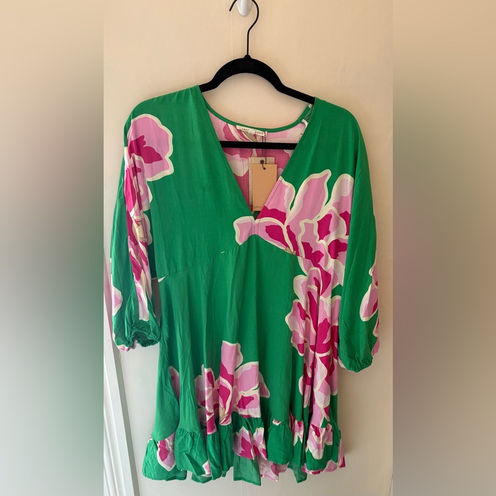 Floral Green and Pink Women's dress